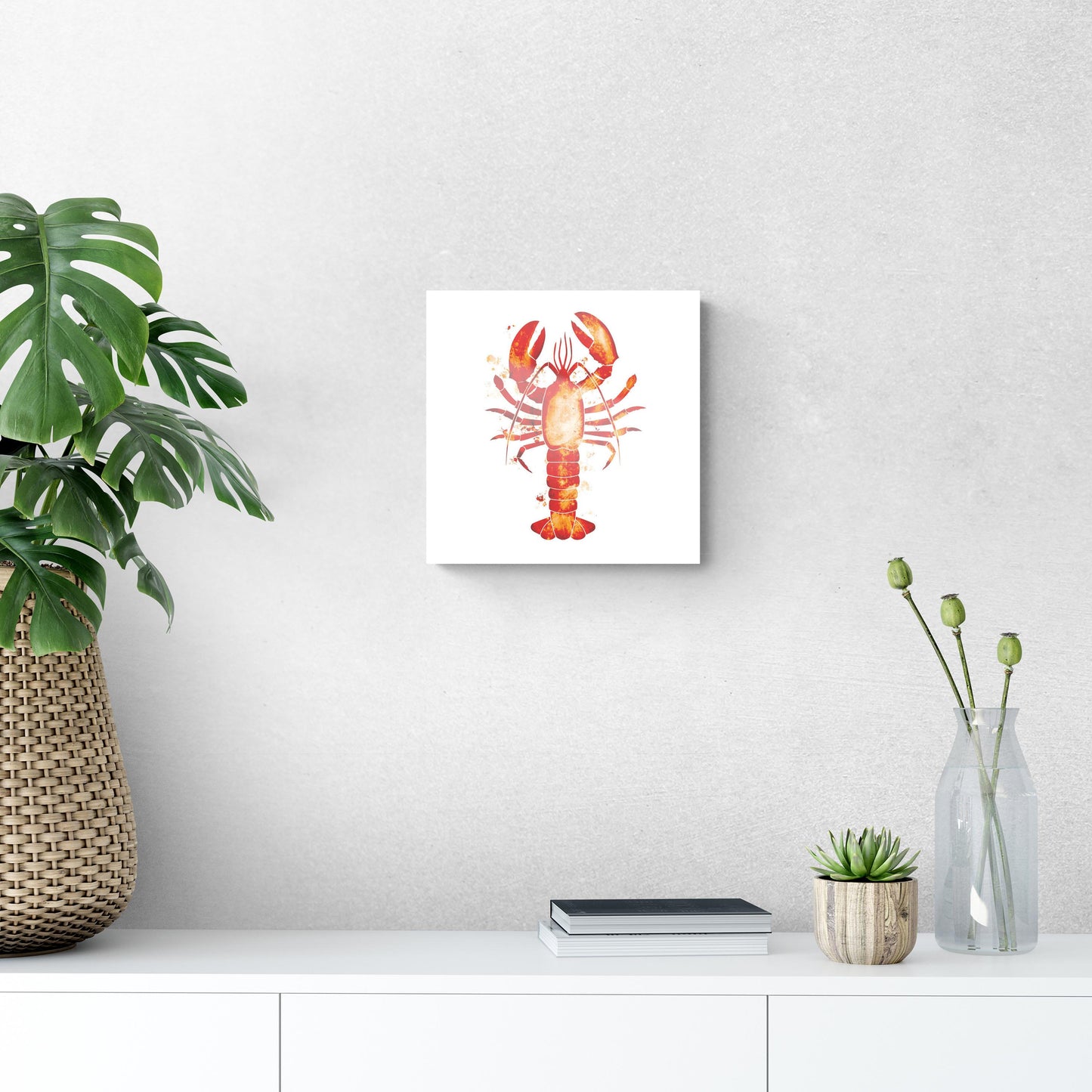 East Coast Water Color Lobster | Hi-Def Glass Art | Eaches | Min 1