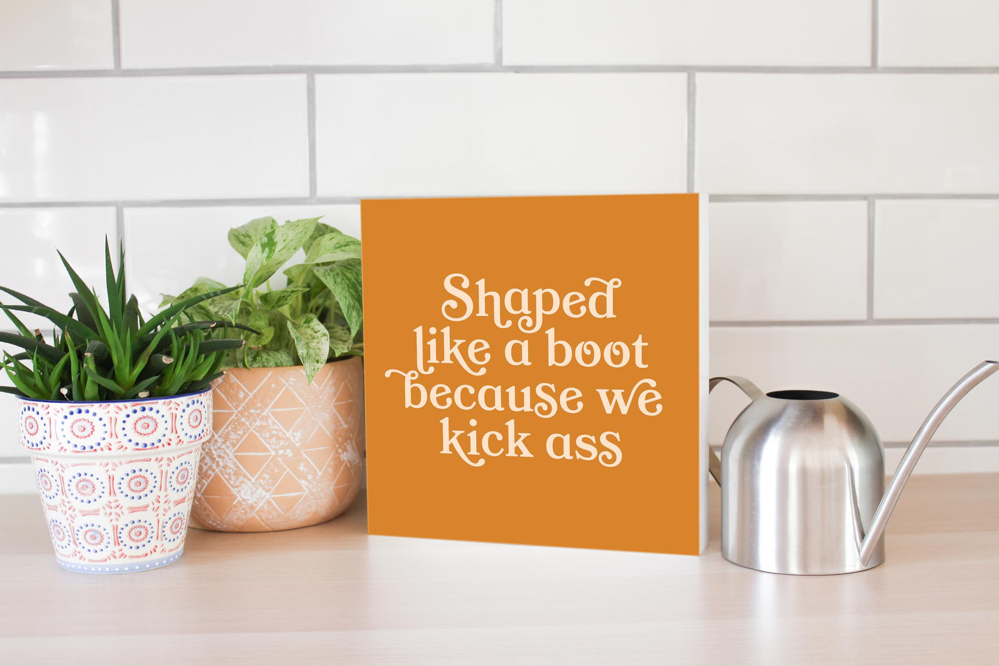 Modern Minimalist Louisiana Funny Boot Saying | Wood Block | Eaches | Min 2