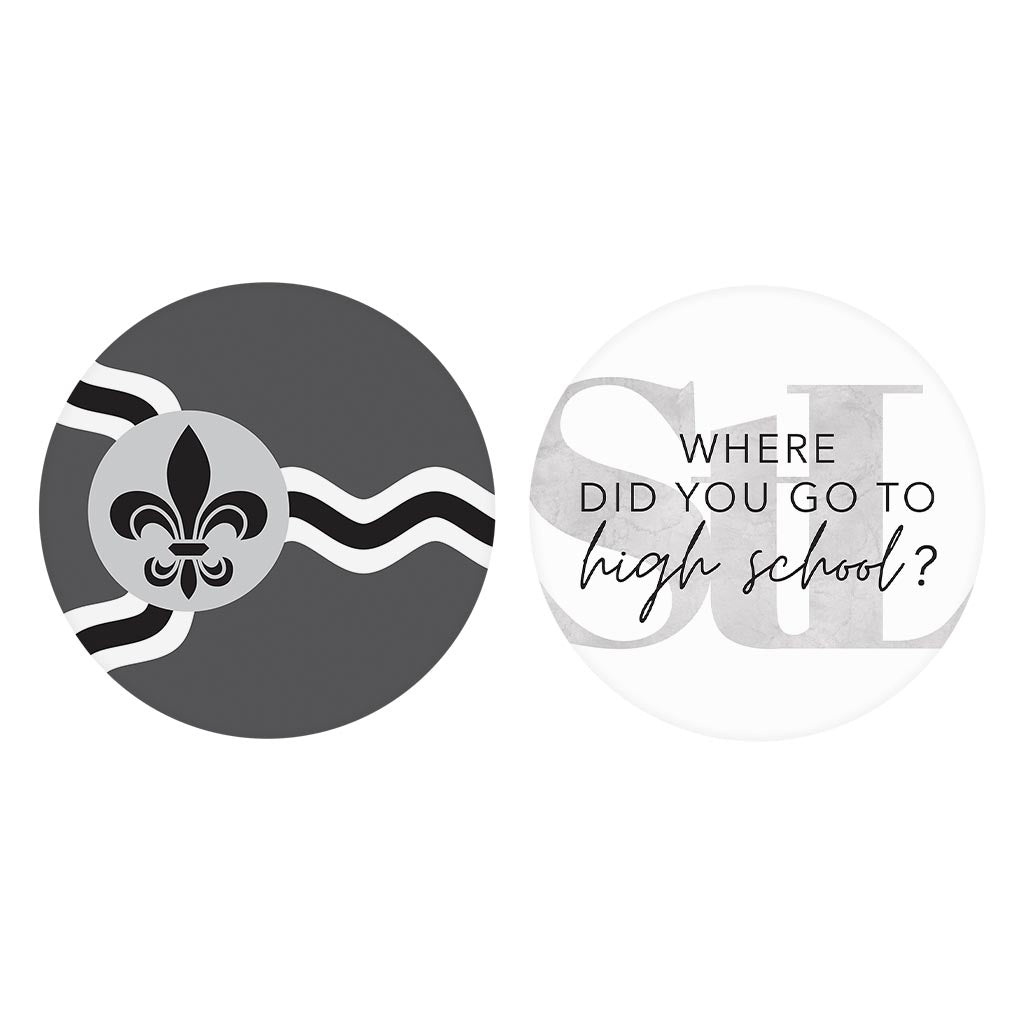 Minimalist B&W Missouri St Louis Flag Hs Quote| Absorbent Car Coasters | Set of 2 | Min 4