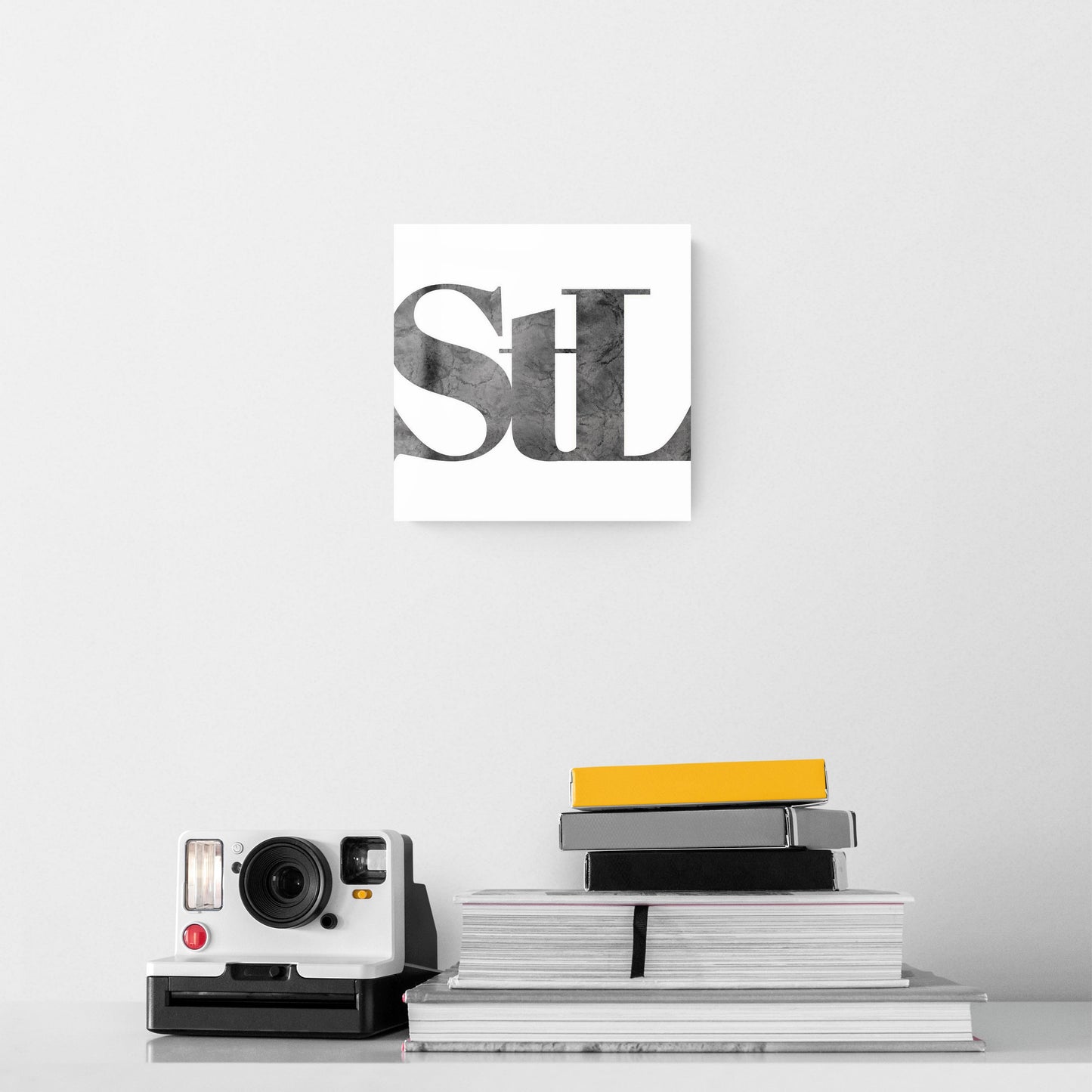 Minimalist B&W Missouri St Louis White Initials | Hi-Def Glass Art | Eaches | Min 2