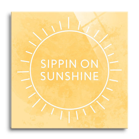 Sippin On Sunshine Yellow | Hi-Def Glass Art | Eaches | Min 1