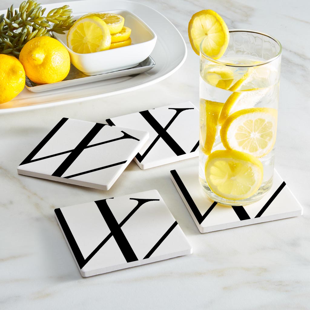 Minimal Monogram W | Absorbent Coasters | Set of 4 | Min 2