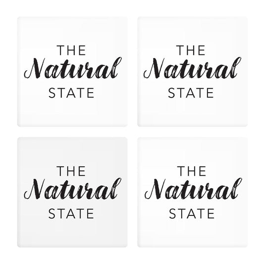 B&W Minimalist Arkansas The Natural State | Absorbent Coasters | Set of 4 | Min 2
