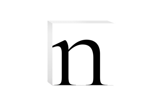 Minimal Monogram N| Wood Block | Eaches | Min 4