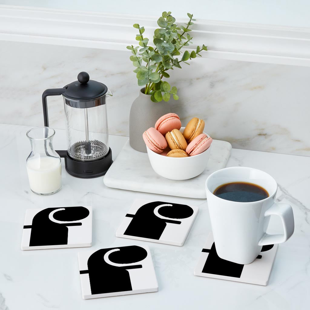 Fun Chunky Monogram F | Absorbent Coasters | Set of 4 | Min 2