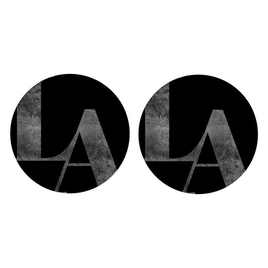 Modern Black Louisiana Initials | Absorbent Car Coasters | Set of 2 | Min 4