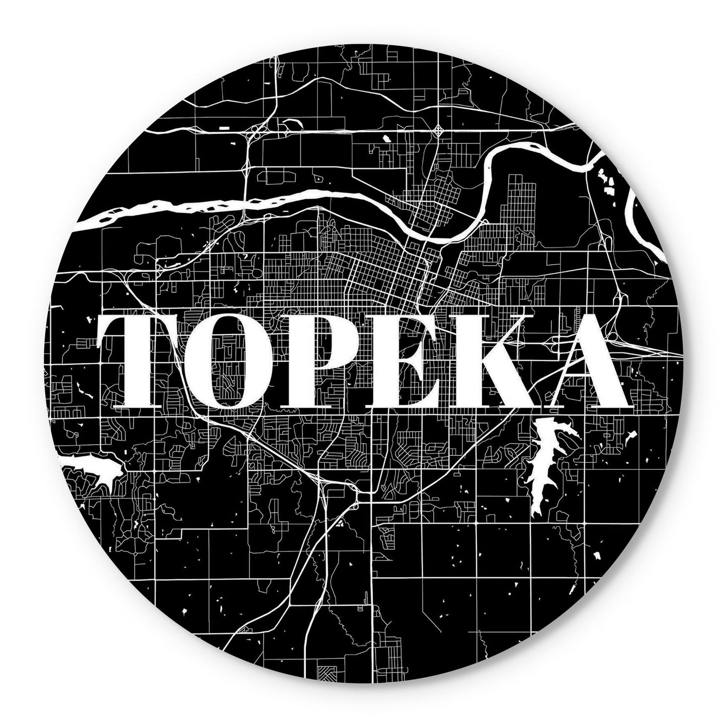 Minimalist B&W Kansas Topeka Map | Wood Sign | Eaches | Min 1