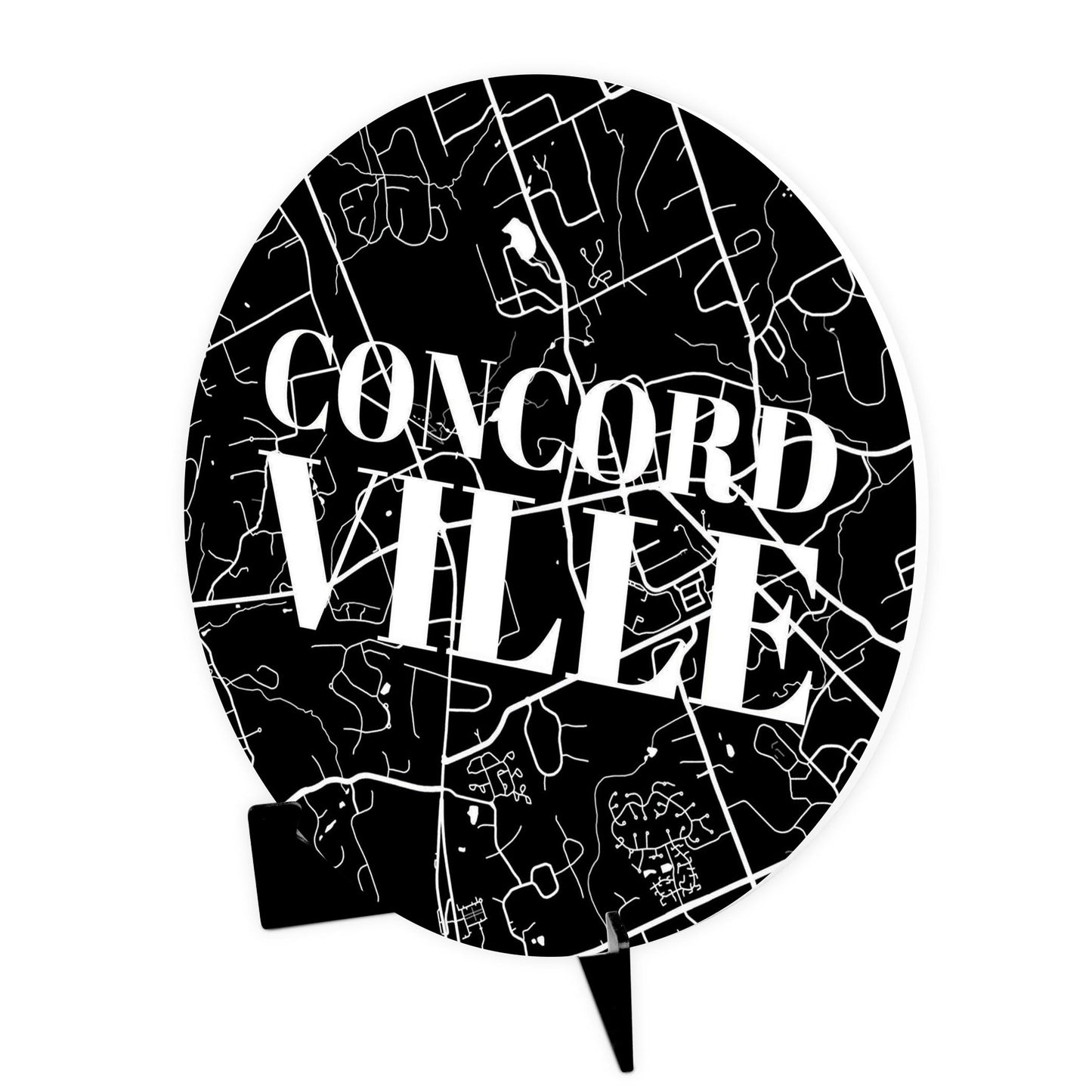 Minimalistic B&W Pennsylvania Concordville Map | Wood Sign | Eaches | Min 1