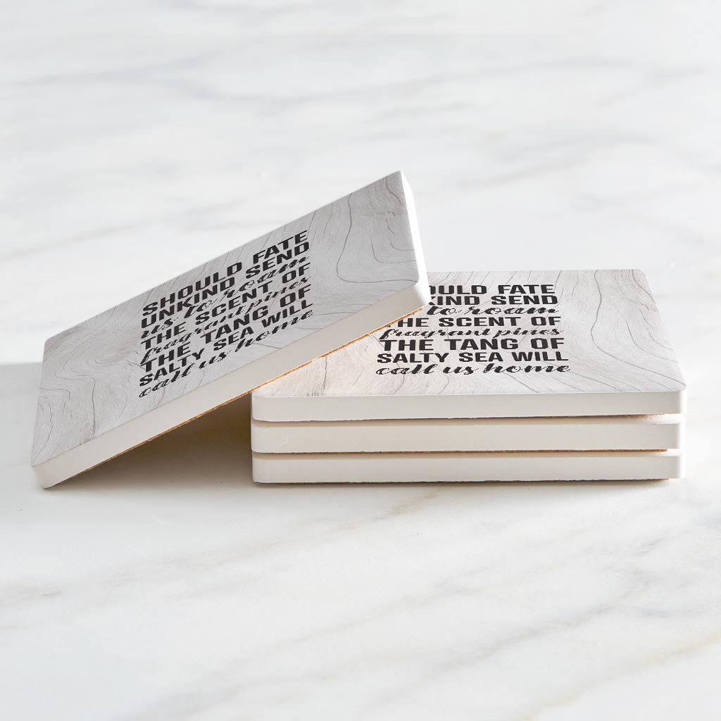 New England Fate Saying | Absorbent Coasters | Set of 4 | Min 2