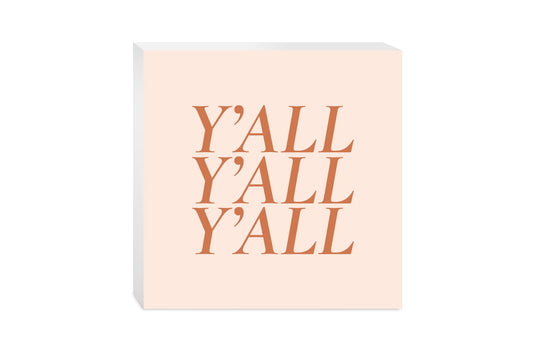 Modern Minimalist Texas Yall | Wood Block | Eaches | Min 2