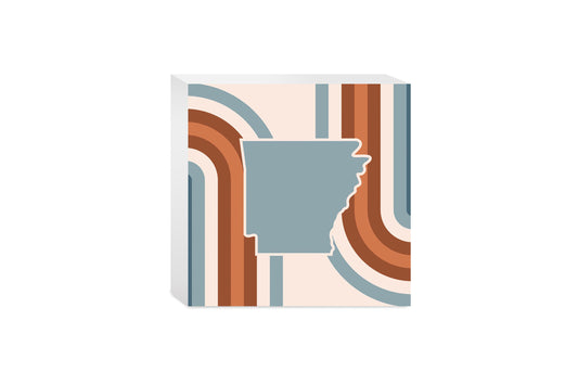 Modern Minimalist Arkansas Retro State Shape | Wood Block | Eaches | Min 4