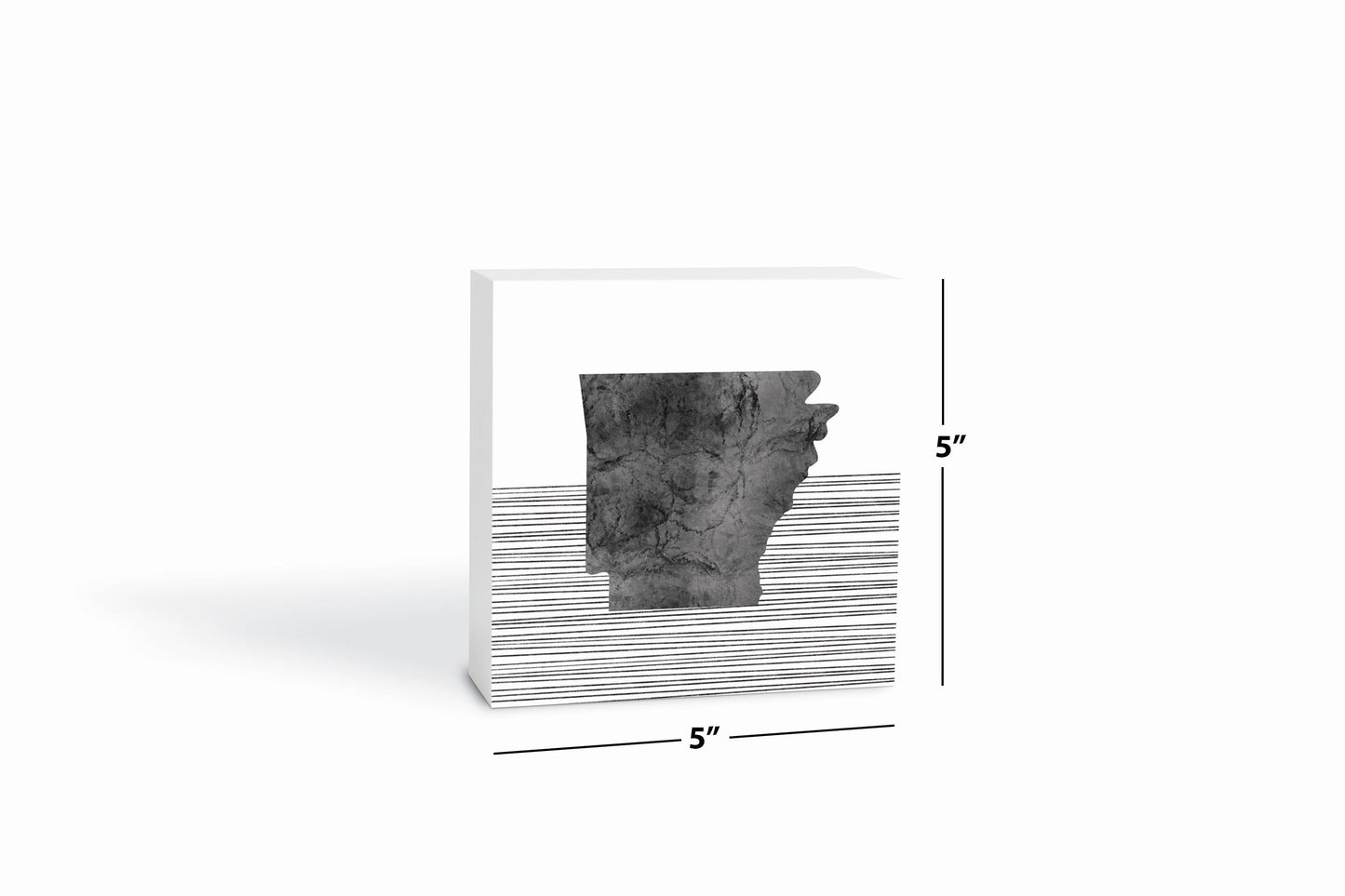 B&W Minimalist Arkansas Lines | Wood Block | Eaches | Min 4