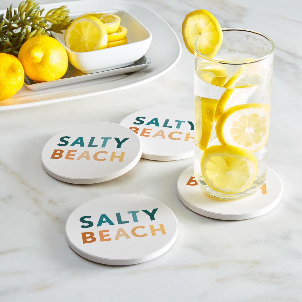 Salty Beach | Absorbent Coasters | Set of 4 | Min 2