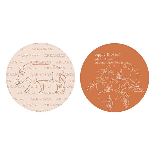 Modern Minimalist Arkansas Hog Flower| Absorbent Car Coasters | Set of 2 | Min 4