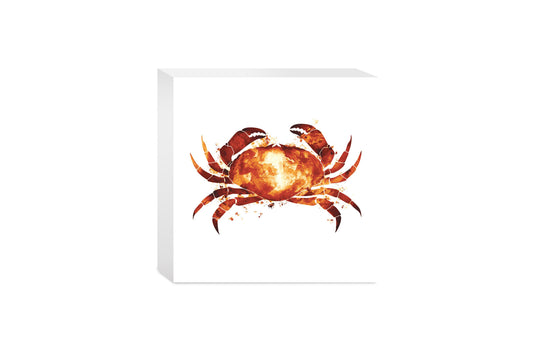 East Coast Water Color Crab | Wood Block | Eaches | Min 4
