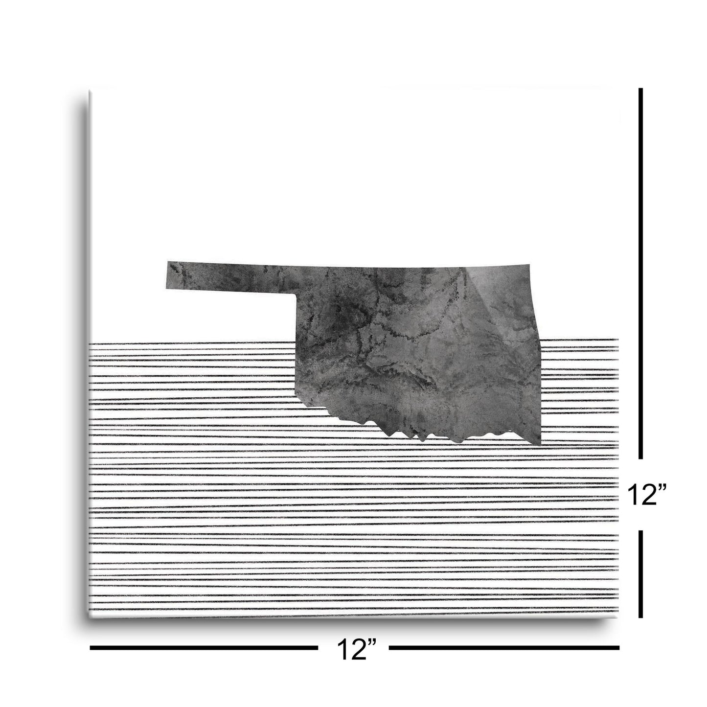 Modern Oklahoma State Shape With Straight Lines | Hi-Def Glass Art | Eaches | Min 1