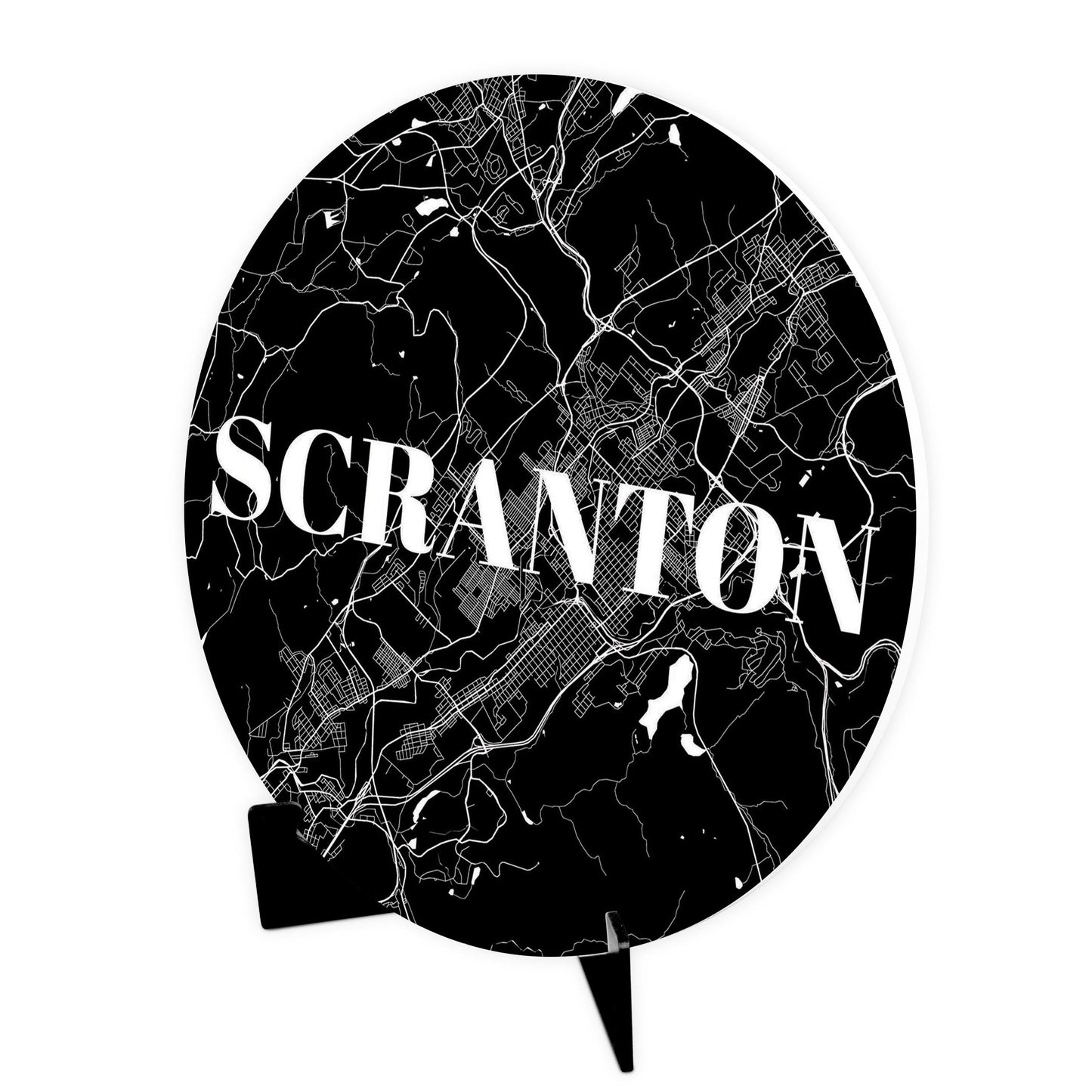 Minimalistic B&W Pennsylvania Scranton Map | Wood Sign | Eaches | Min 1