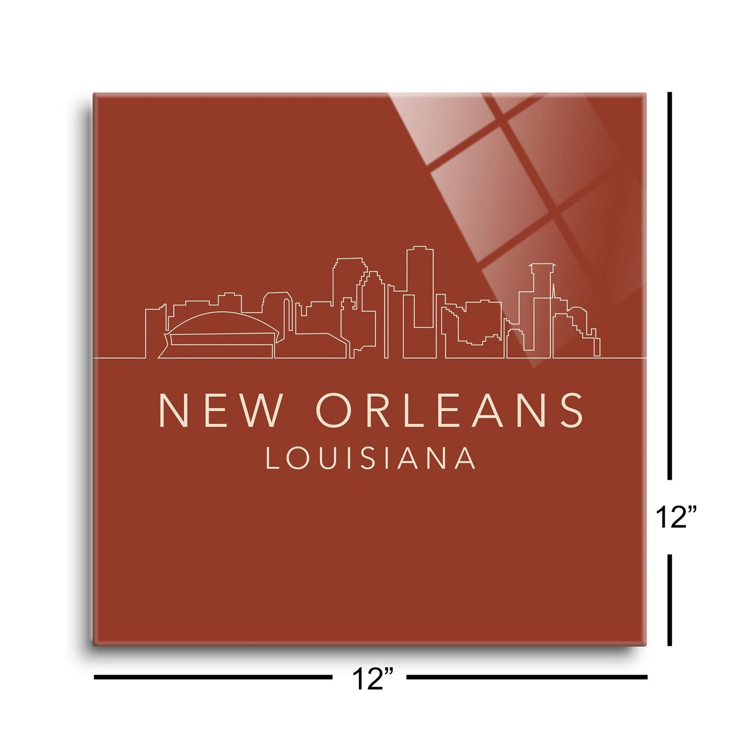 Louisiana Colorful New Orleans Skyline | Hi-Def Glass Art | Eaches | Min 1