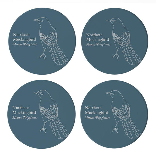 Modern Minimalist Arkansas Mockingbird | Absorbent Coasters | Set of 4 | Min 2