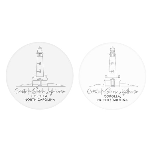 Currituck Beach Lighthouse| Absorbent Car Coasters | Set of 2 | Min 4