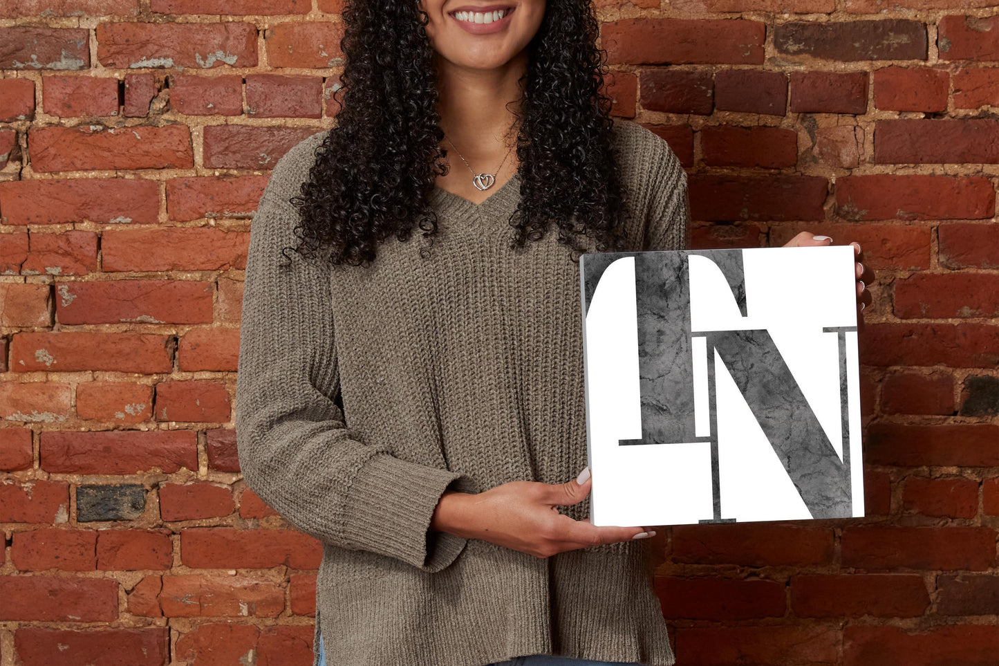 Minimalist B&W Tennessee White Initials | Wood Block | Eaches | Min 2