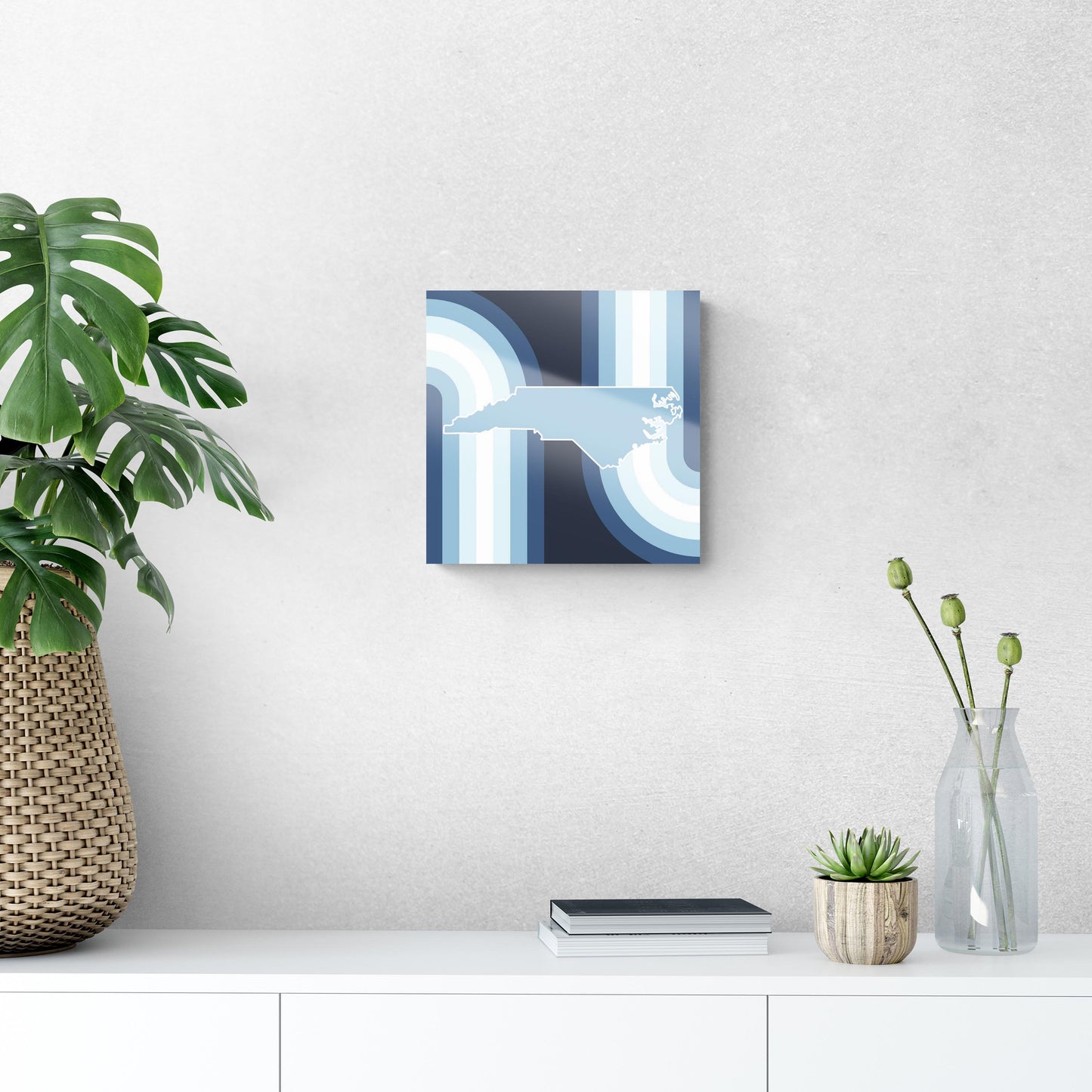 Blue Shades North Carolina State Retro Thick Lines | Hi-Def Glass Art | Eaches | Min 1