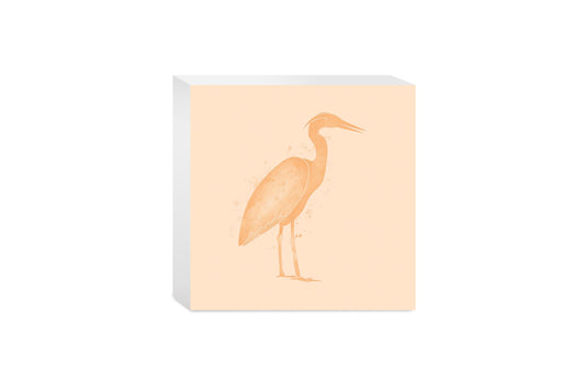 Louisiana Colorful Water Color Heron | Wood Block | Eaches | Min 4