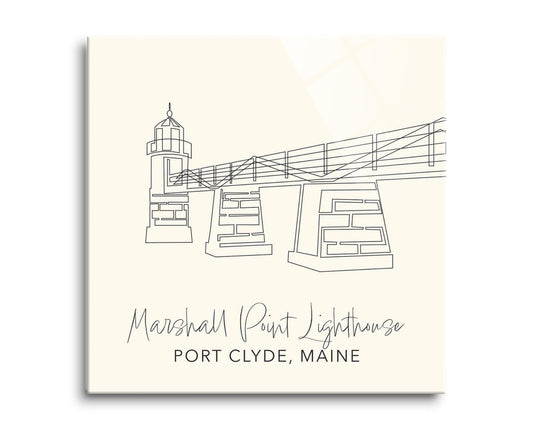 Cream Marshall Point Lighthouse | Hi-Def Glass Art | Eaches | Min 2