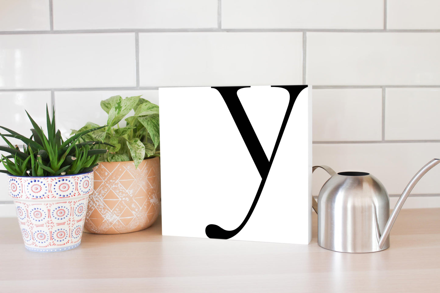 Minimal Monogram Y | Wood Block | Eaches | Min 2
