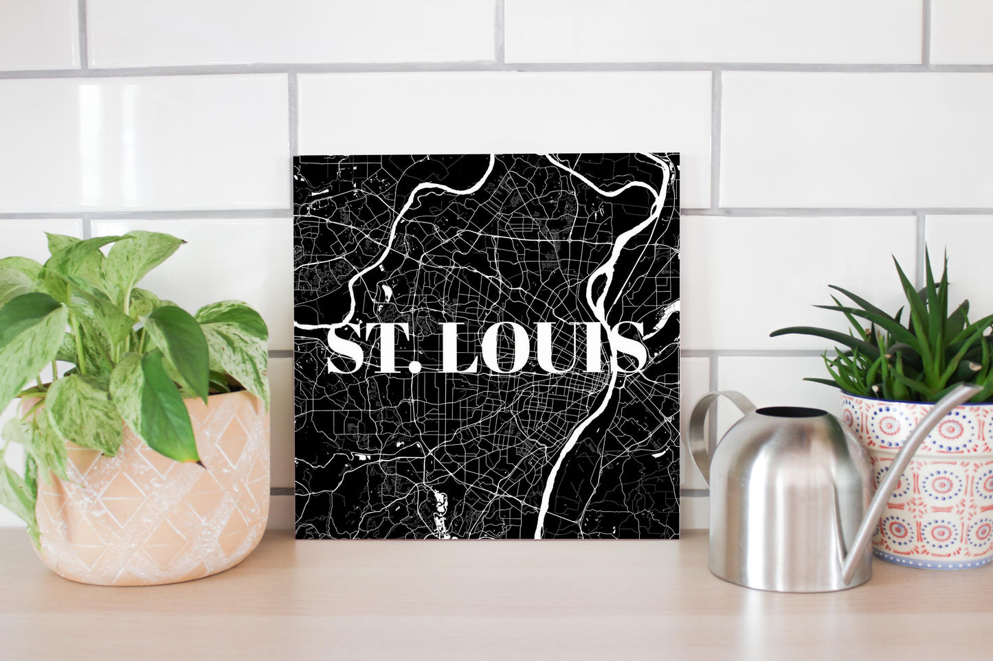 Minimalist B&W Missouri St Louis Map | Wood Sign | Eaches | Min 2