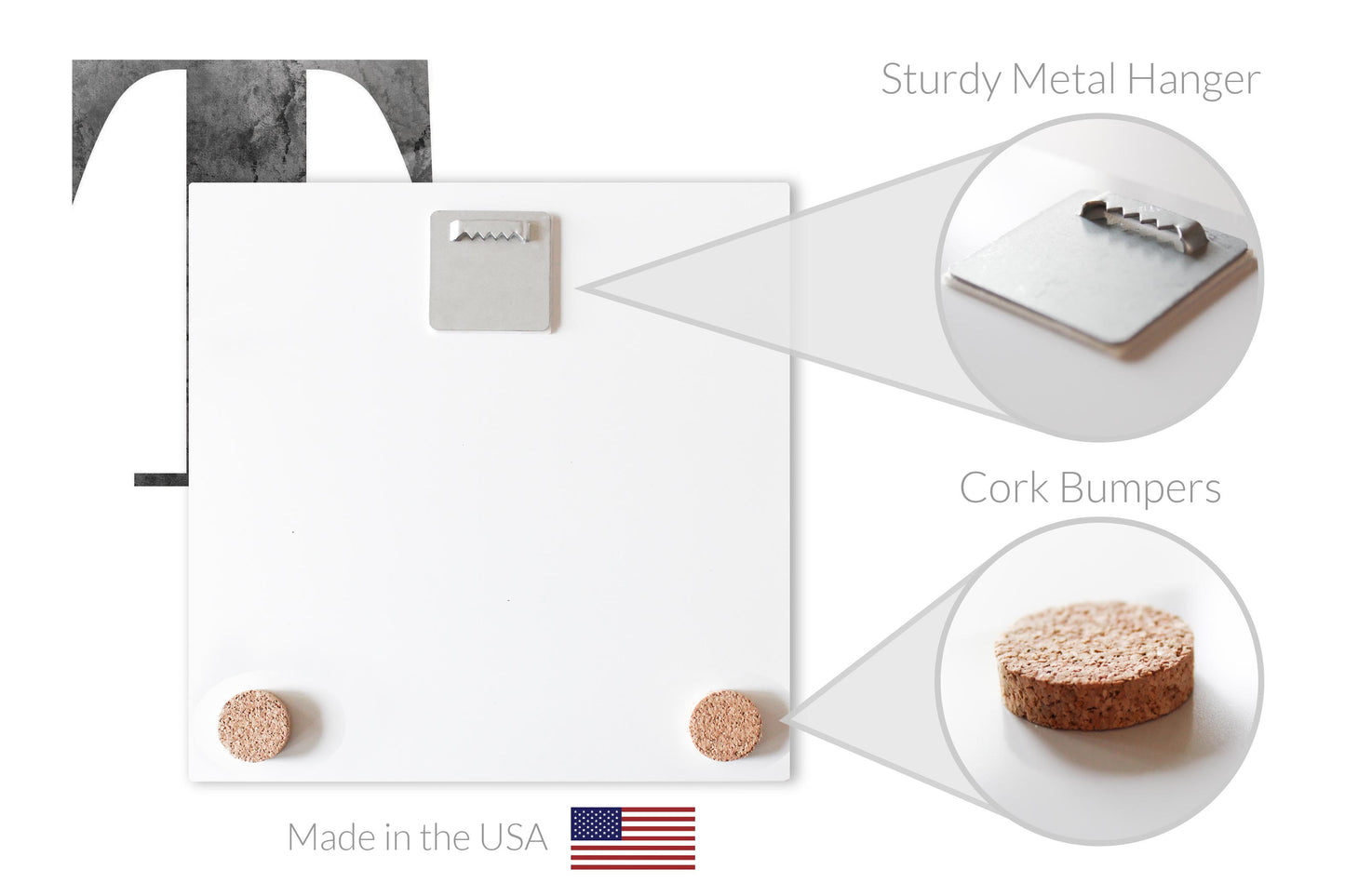 Minimalist B&W Tennessee White Initials | Hi-Def Glass Art | Eaches | Min 1