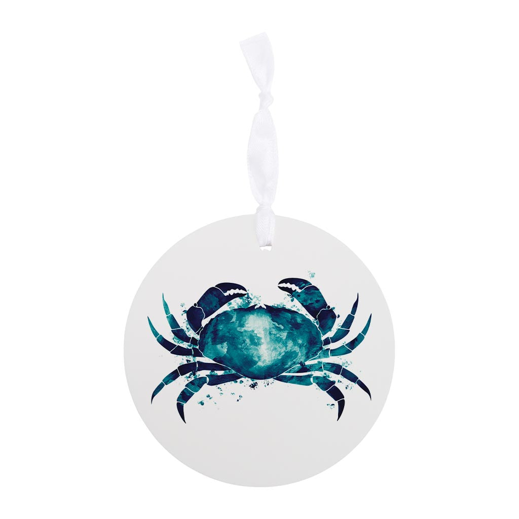 New England Water Color Crab | Wood Ornament | Eaches | Min 6