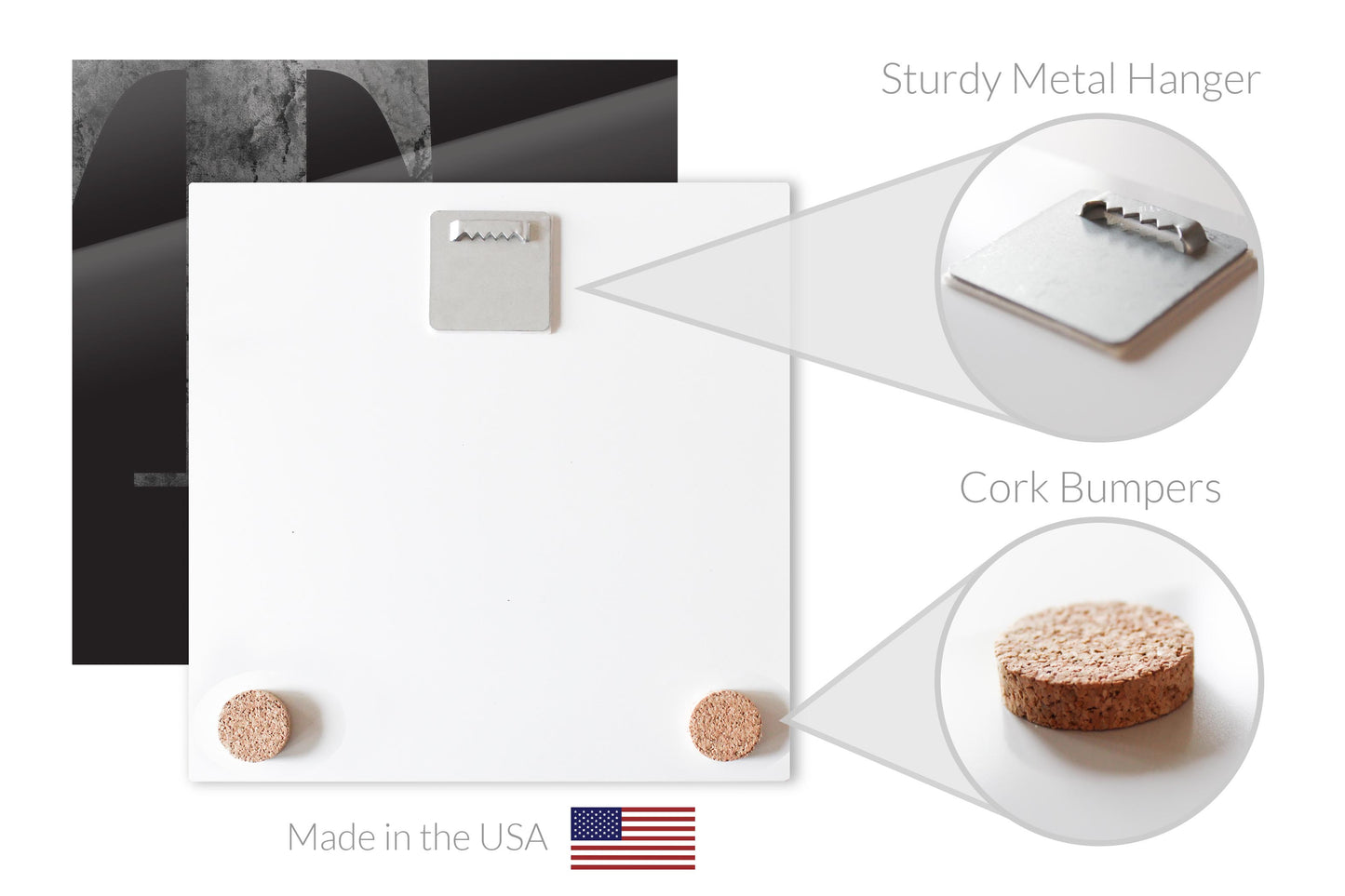 Minimalist B&W Tennessee Black Initials | Hi-Def Glass Art | Eaches | Min 1