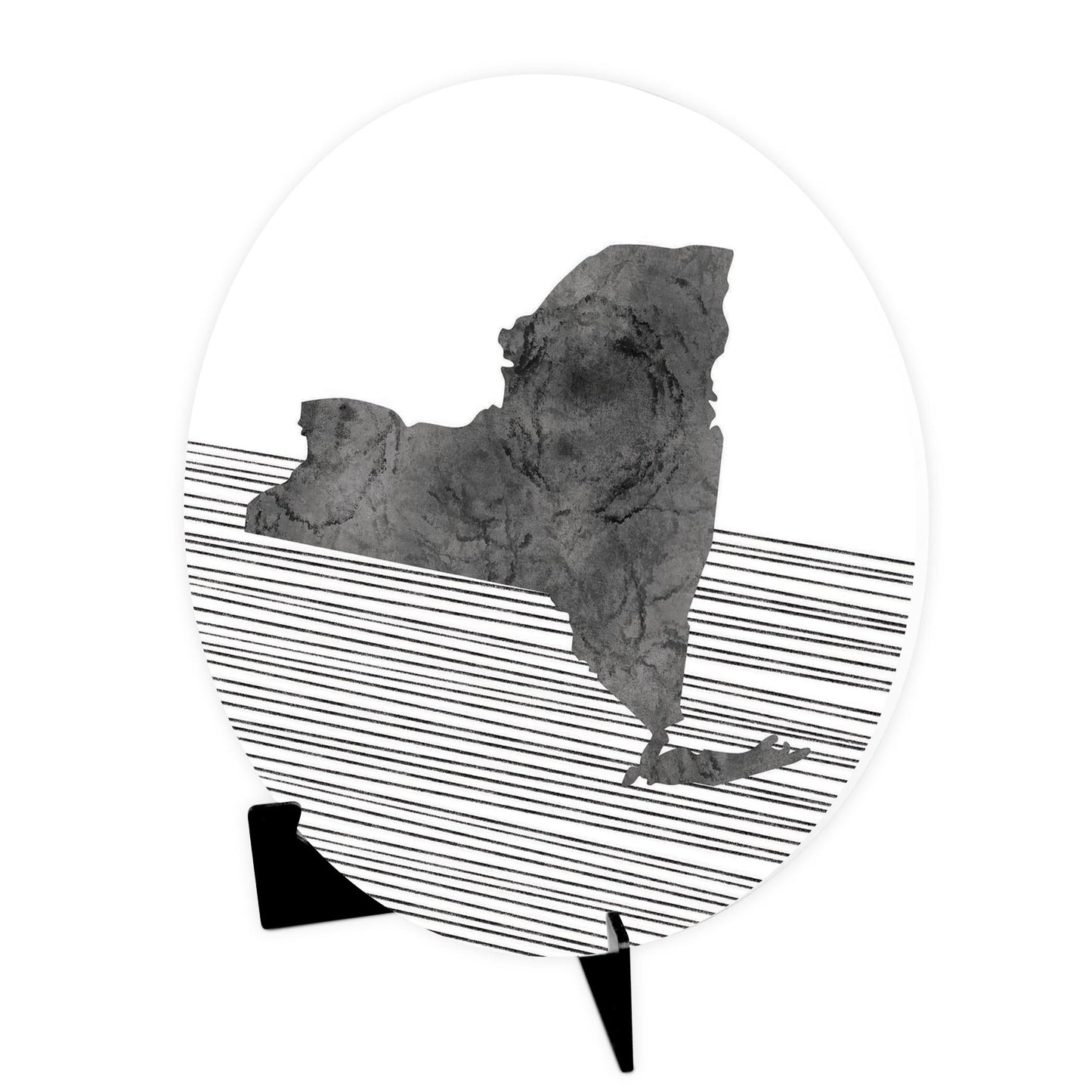 Minimalistic B&W New York Shape Straight Lines | Wood Sign | Eaches | Min 1