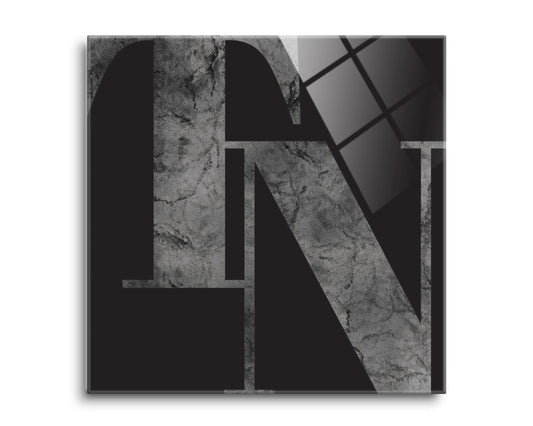 Minimalist B&W Tennessee Black Initials | Hi-Def Glass Art | Eaches | Min 2