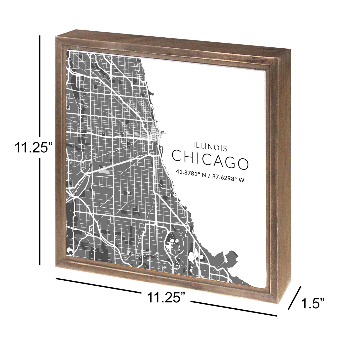 Minimalistic Chicago Map| Wood Sign | Eaches | Min 1