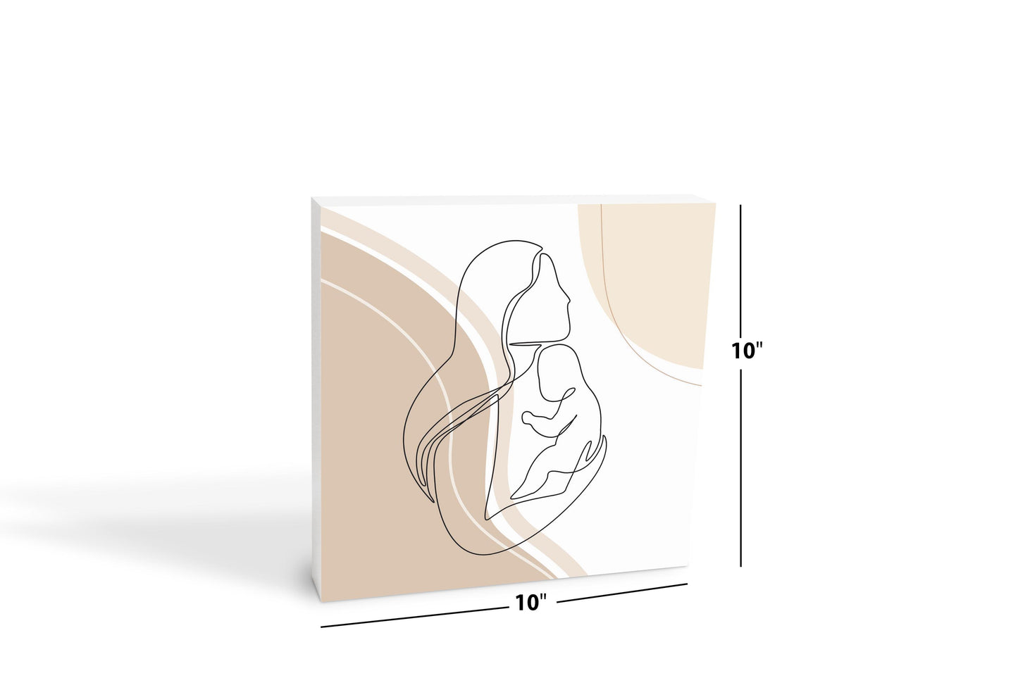 Modern Minimalist Mothers Day Mom Baby | Wood Block | Eaches | Min 2