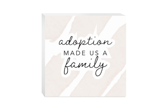 Modern Minimalist Mothers Day Adoption | Wood Block | Eaches | Min 2