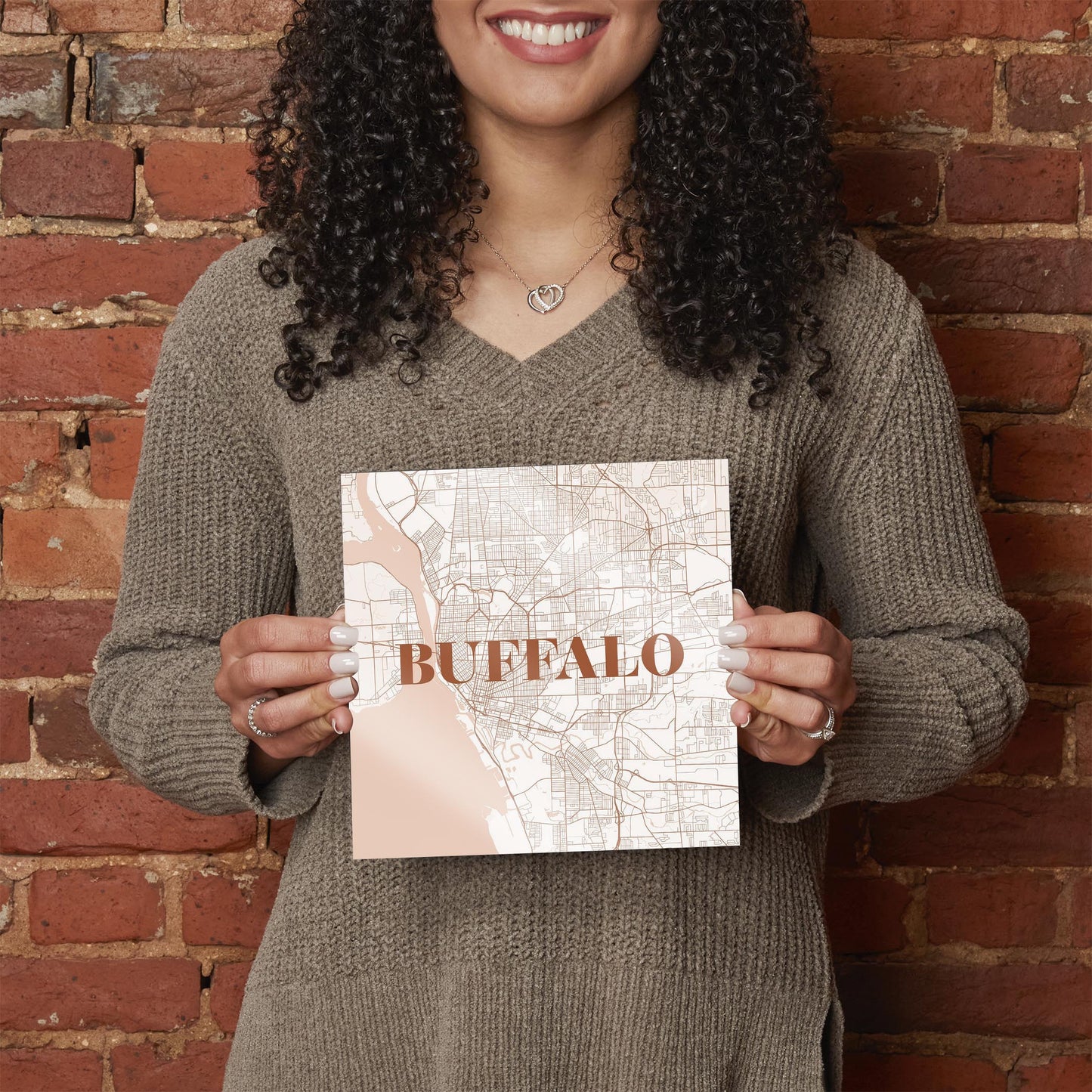 Modern Minimalist New York Buffalo Map | Hi-Def Glass Art | Eaches | Min 2