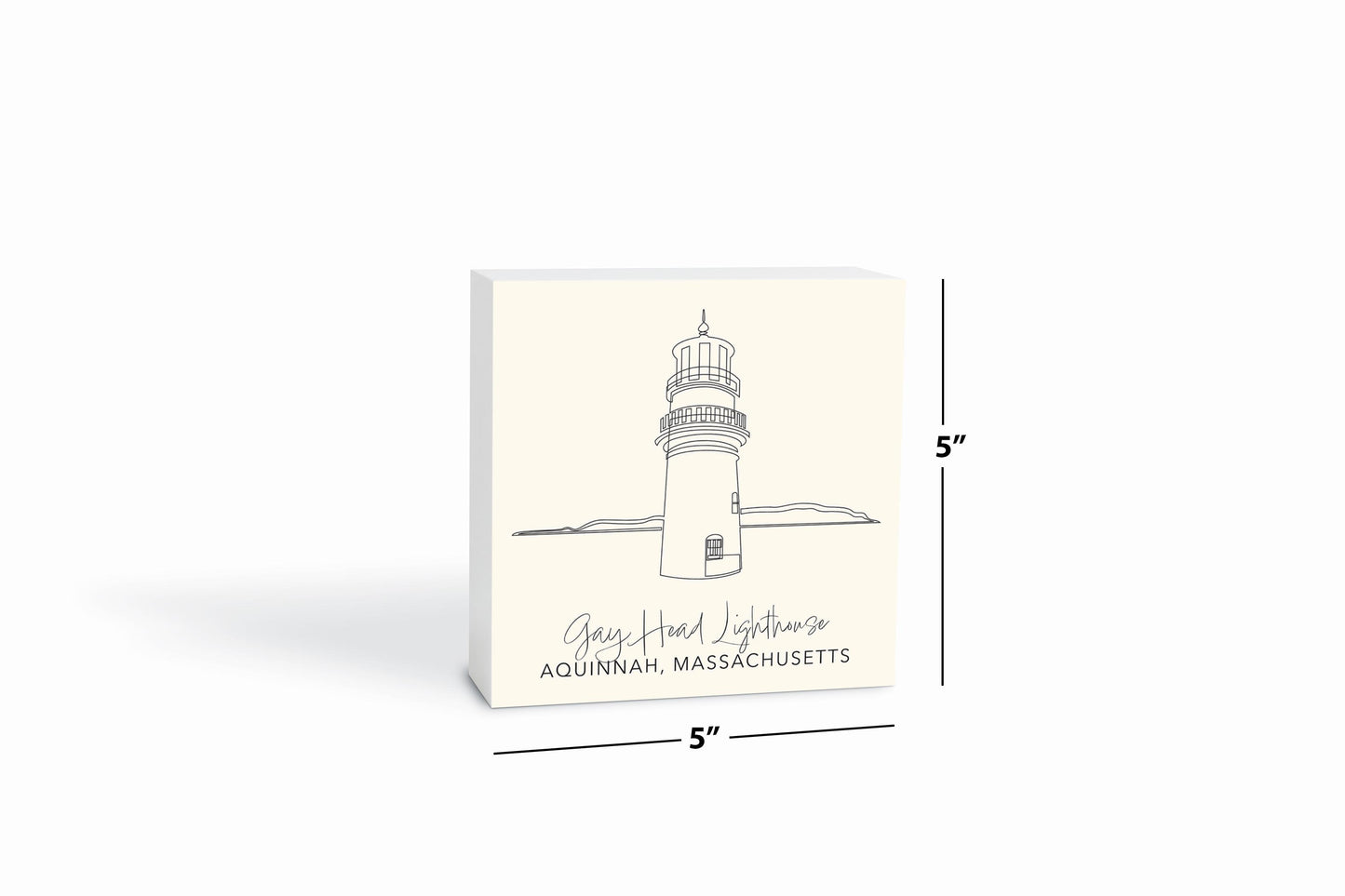 Cream Gay Head Lighthouse | Wood Block | Eaches | Min 4