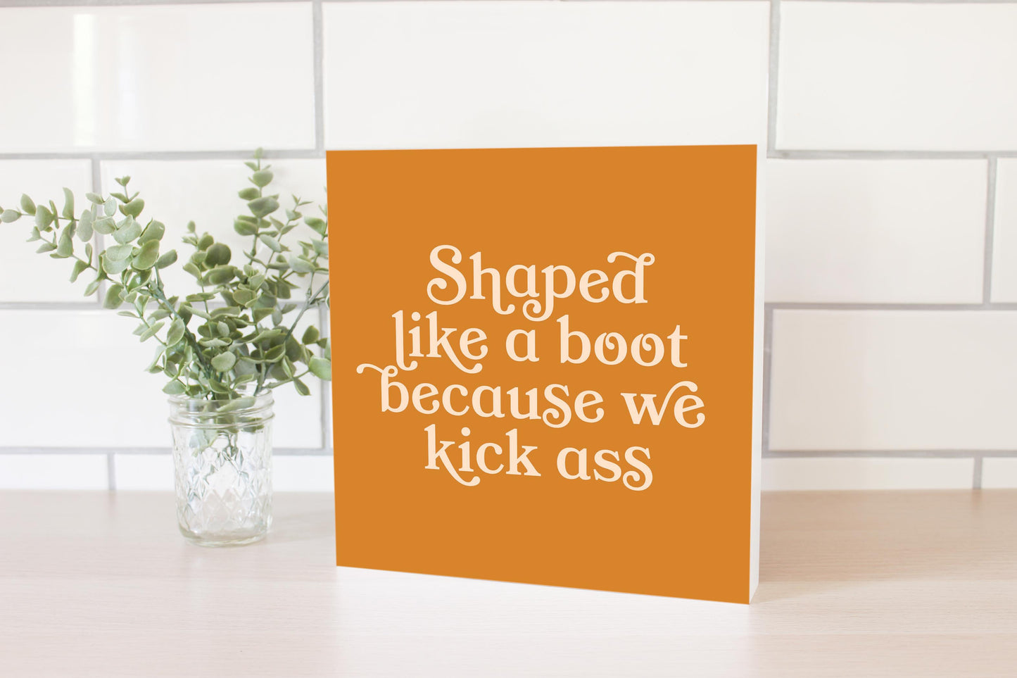 Modern Minimalist Louisiana Funny Boot Saying | Wood Block | Eaches | Min 2