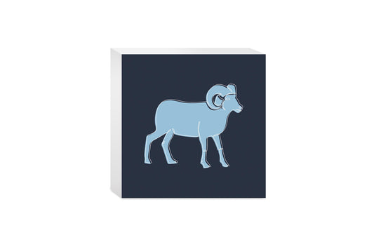 Blue Shades North Carolina Ram Line Drawing | Wood Block | Eaches | Min 4