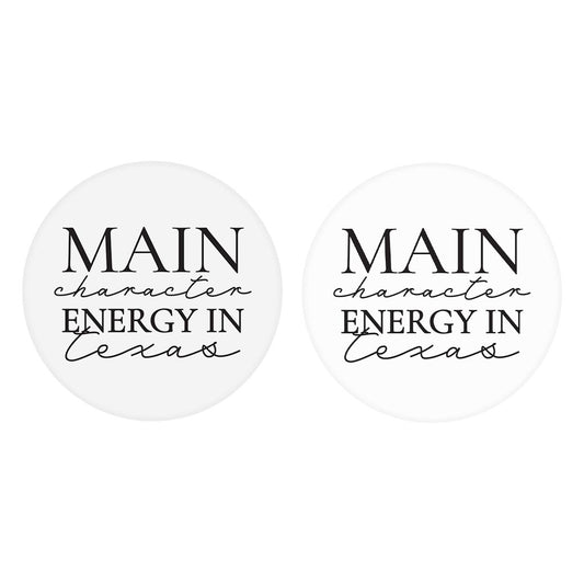 Modern Main Character Energy In Texas| Absorbent Car Coasters | Set of 2 | Min 4