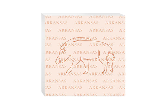 Modern Minimalist Arkansas Hog Line Drawing | Wood Block | Eaches | Min 2