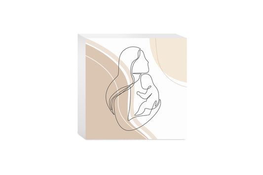 Modern Minimalist Mothers Day Mom Baby | Wood Block | Eaches | Min 4