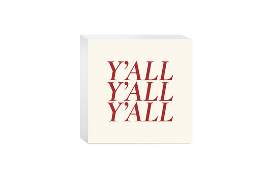 Modern Minimalist Texas Colors Yall | Wood Block | Eaches | Min 4