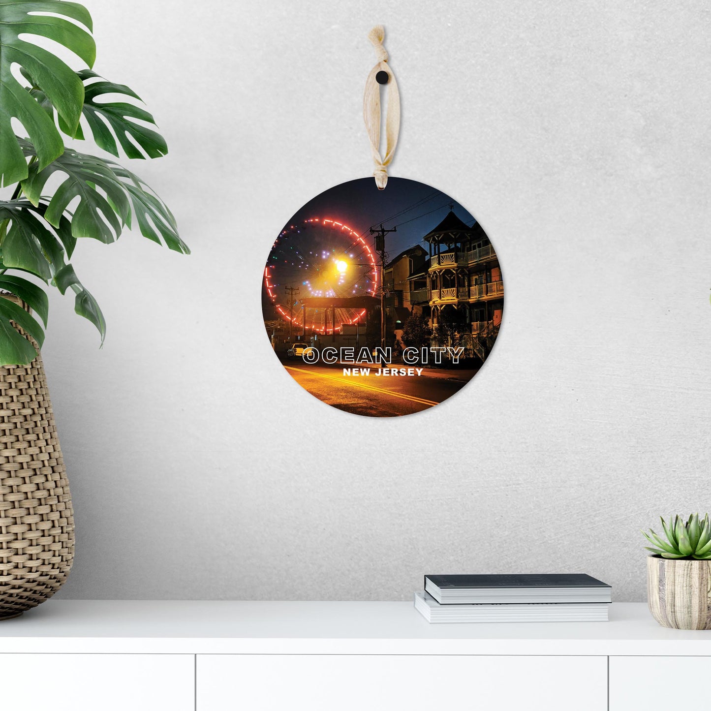 OCNJ Photo With Text | Wood Ornament | Eaches | Min 1