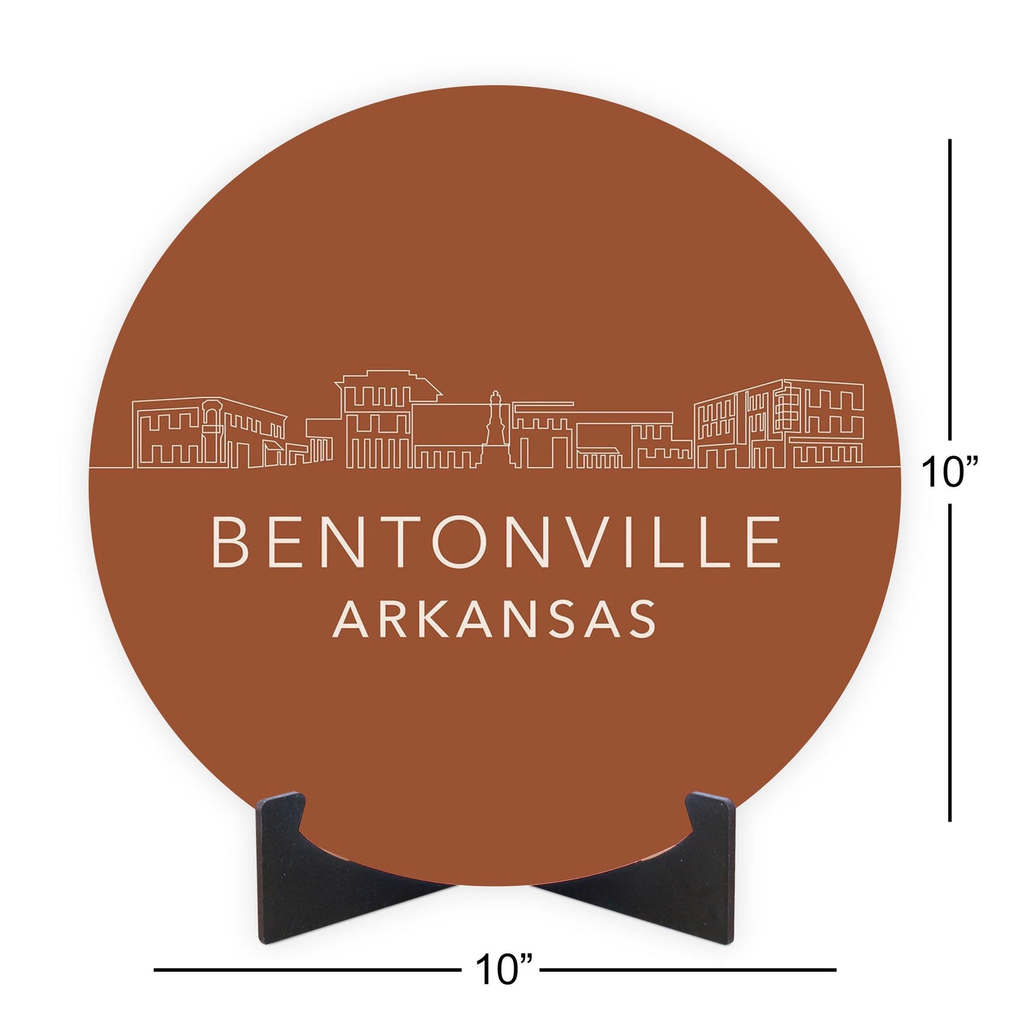 Modern Minimalist Arkansas Bentonville Skyline | Wood Sign | Eaches | Min 1