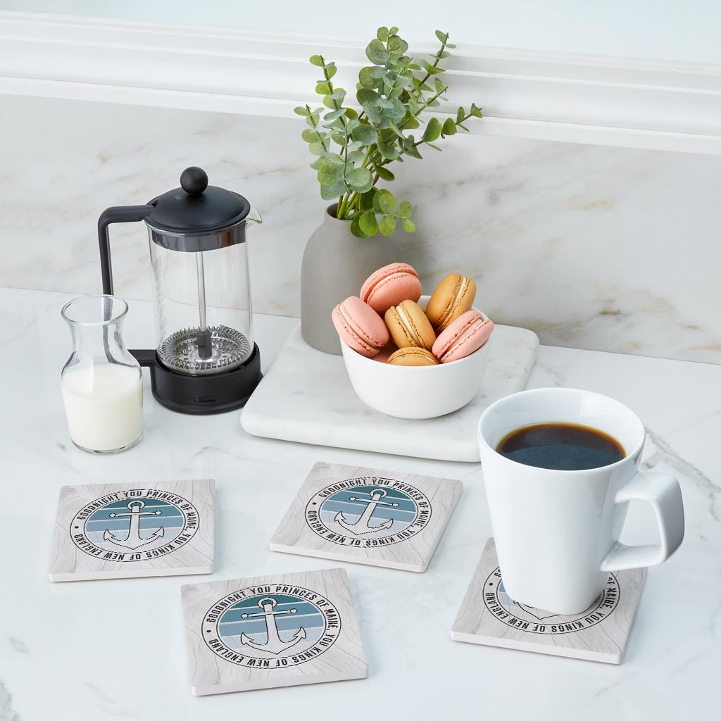 New England Anchor Saying | Absorbent Coasters | Set of 4 | Min 2