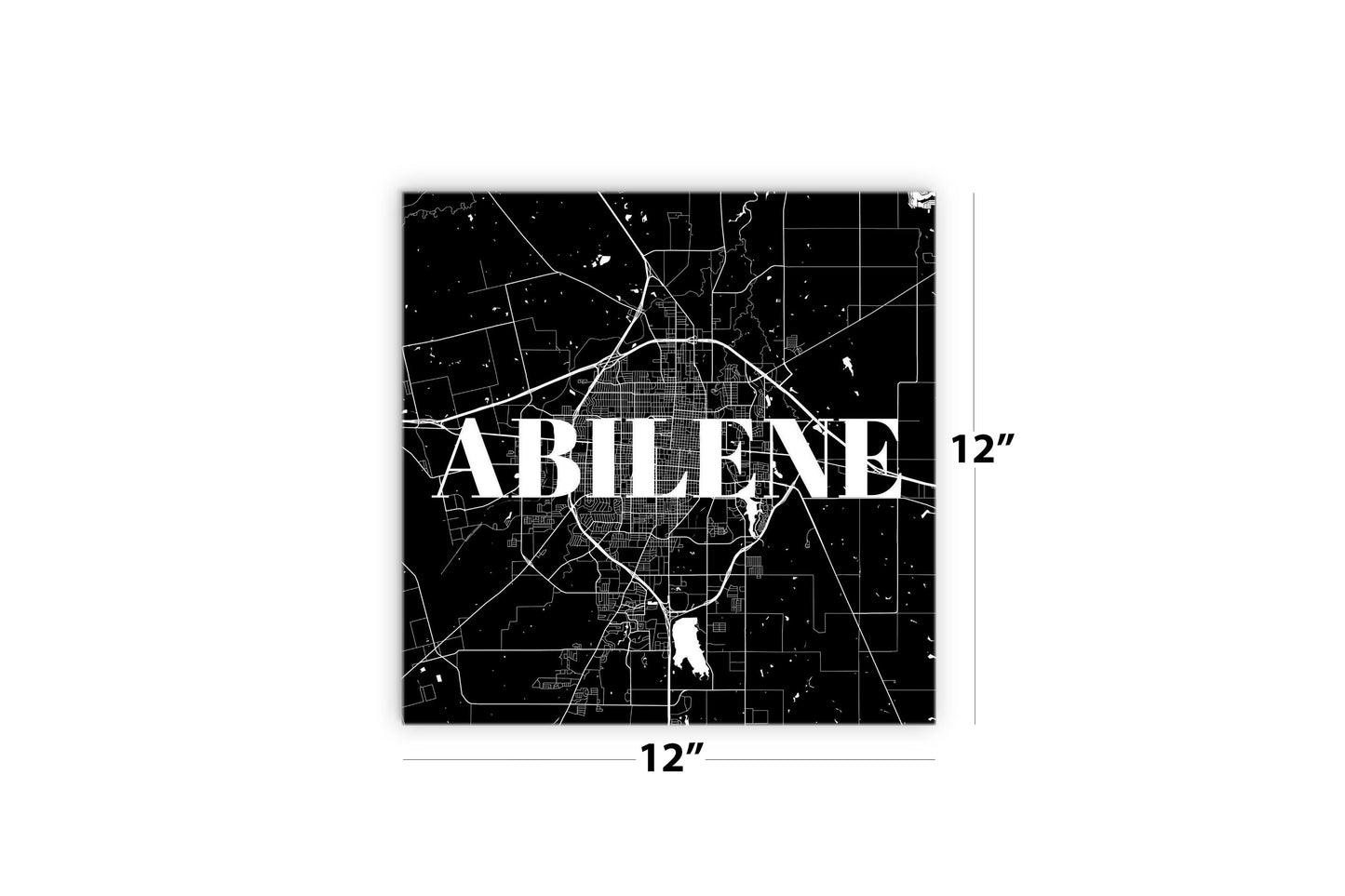 Minimalist B&W Texas Abilene Map | Wood Sign | Eaches | Min 2